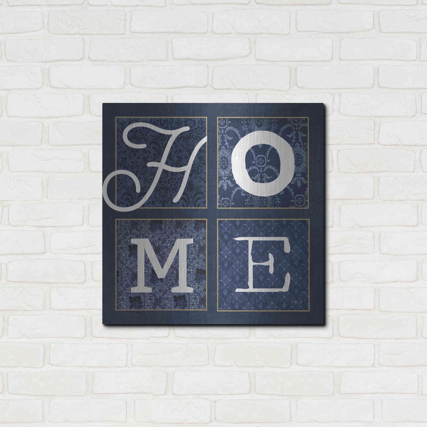 Luxe Metal Art 'HOME Squared' by Marla Rae, Metal Wall Art,24x24