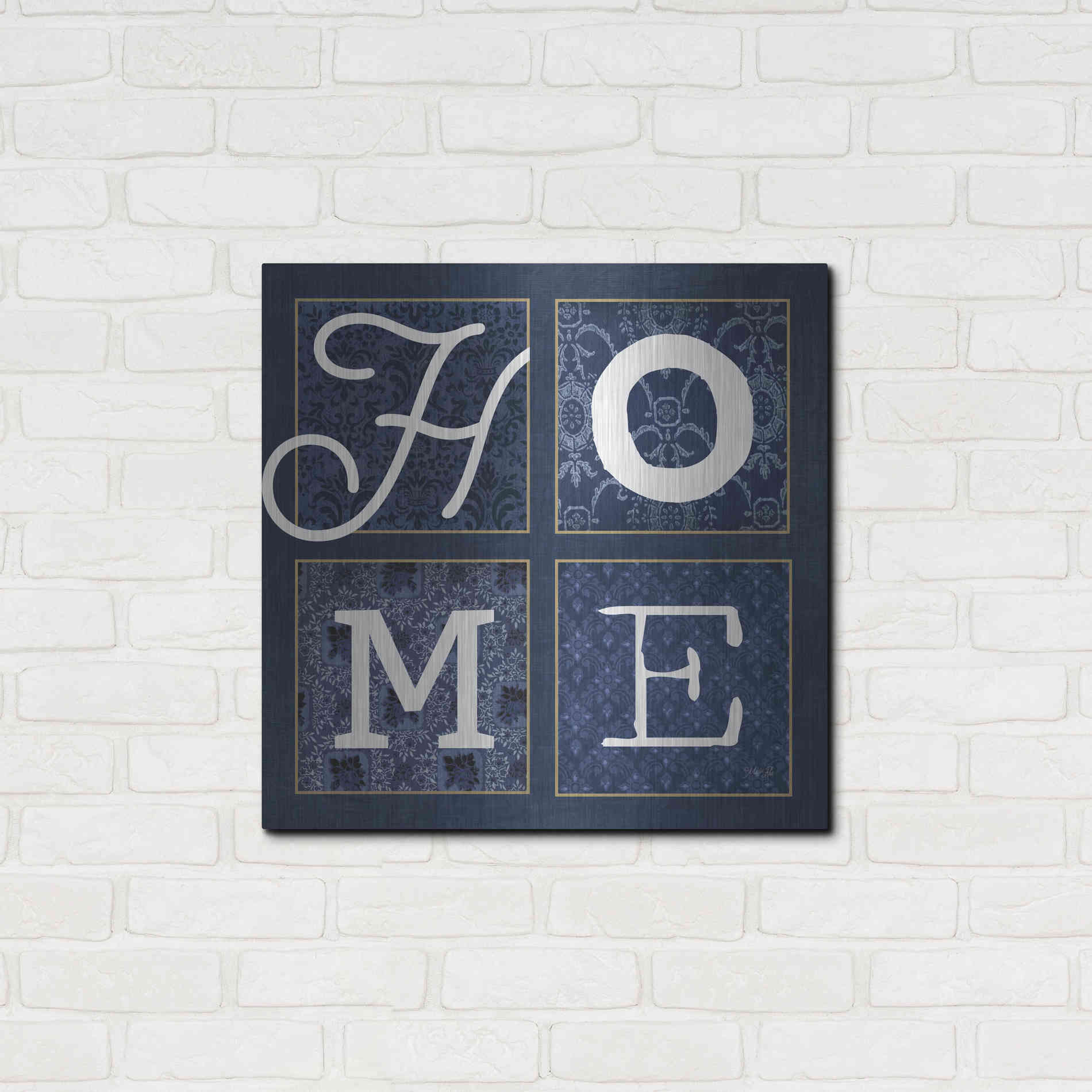 Luxe Metal Art 'HOME Squared' by Marla Rae, Metal Wall Art,24x24