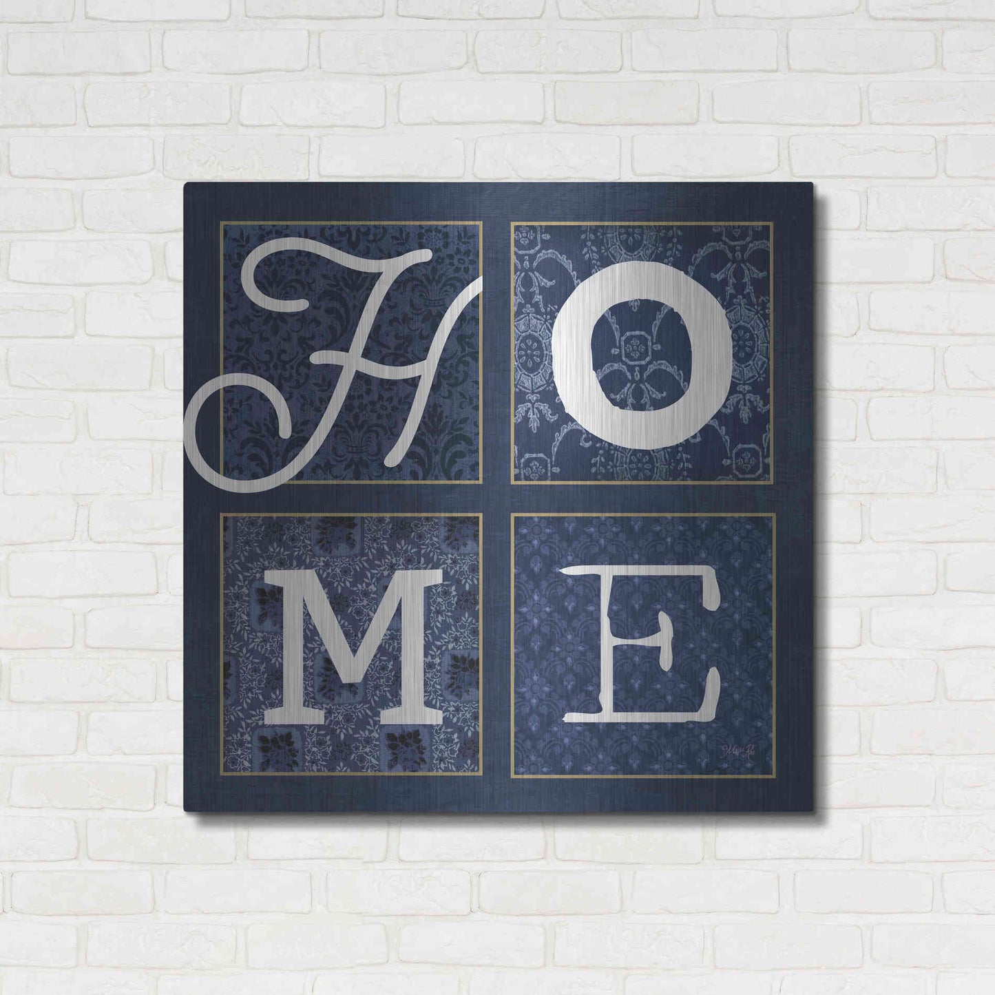 Luxe Metal Art 'HOME Squared' by Marla Rae, Metal Wall Art,36x36