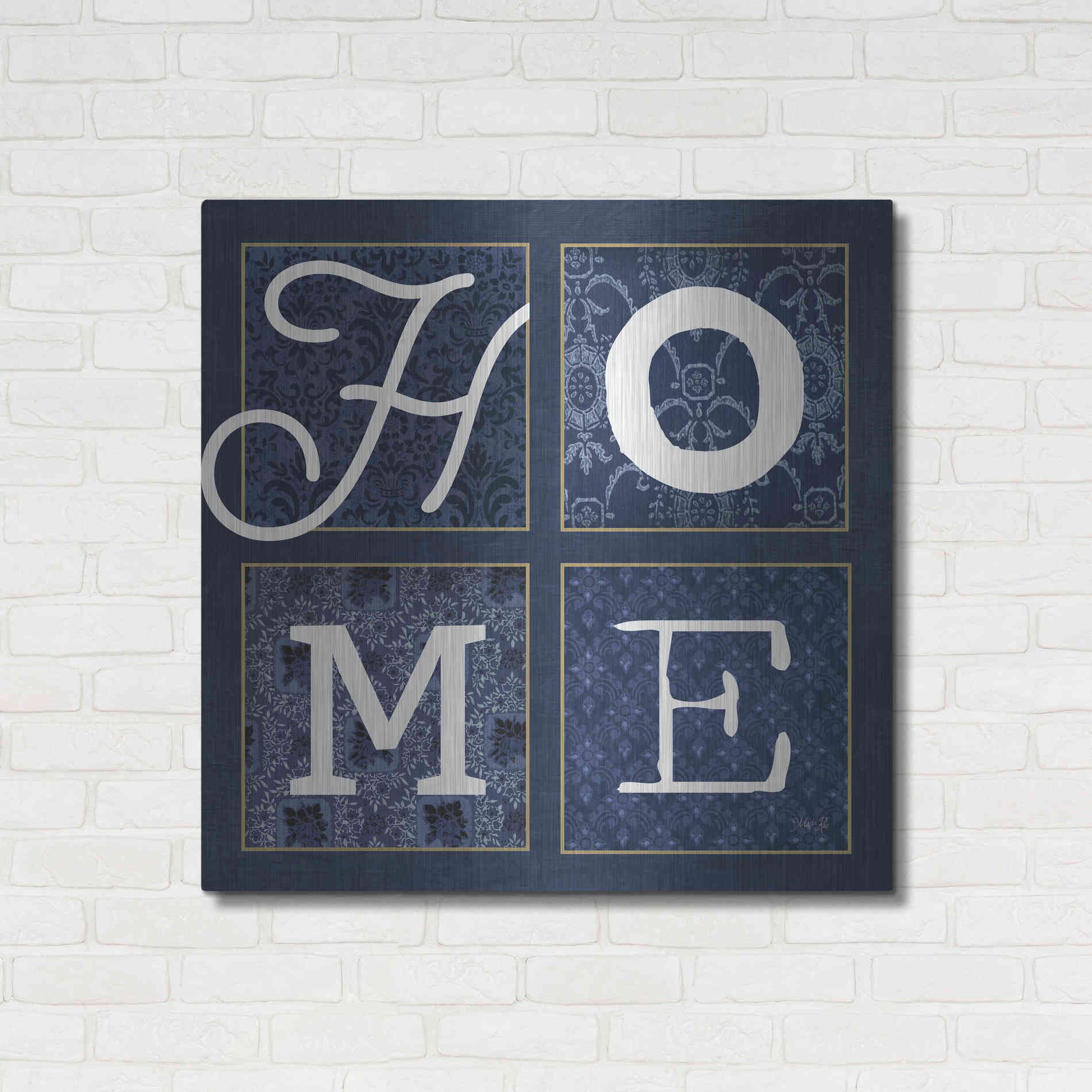 Luxe Metal Art 'HOME Squared' by Marla Rae, Metal Wall Art,36x36