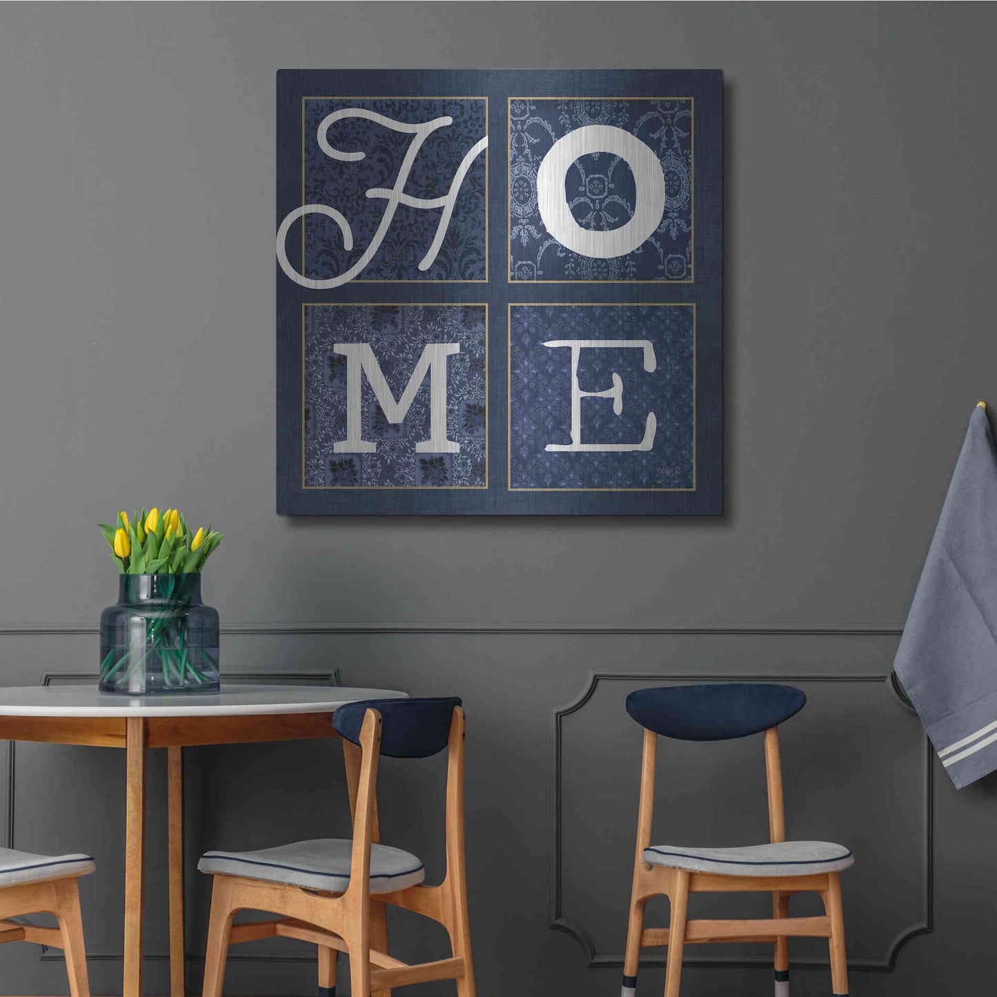 Luxe Metal Art 'HOME Squared' by Marla Rae, Metal Wall Art,36x36