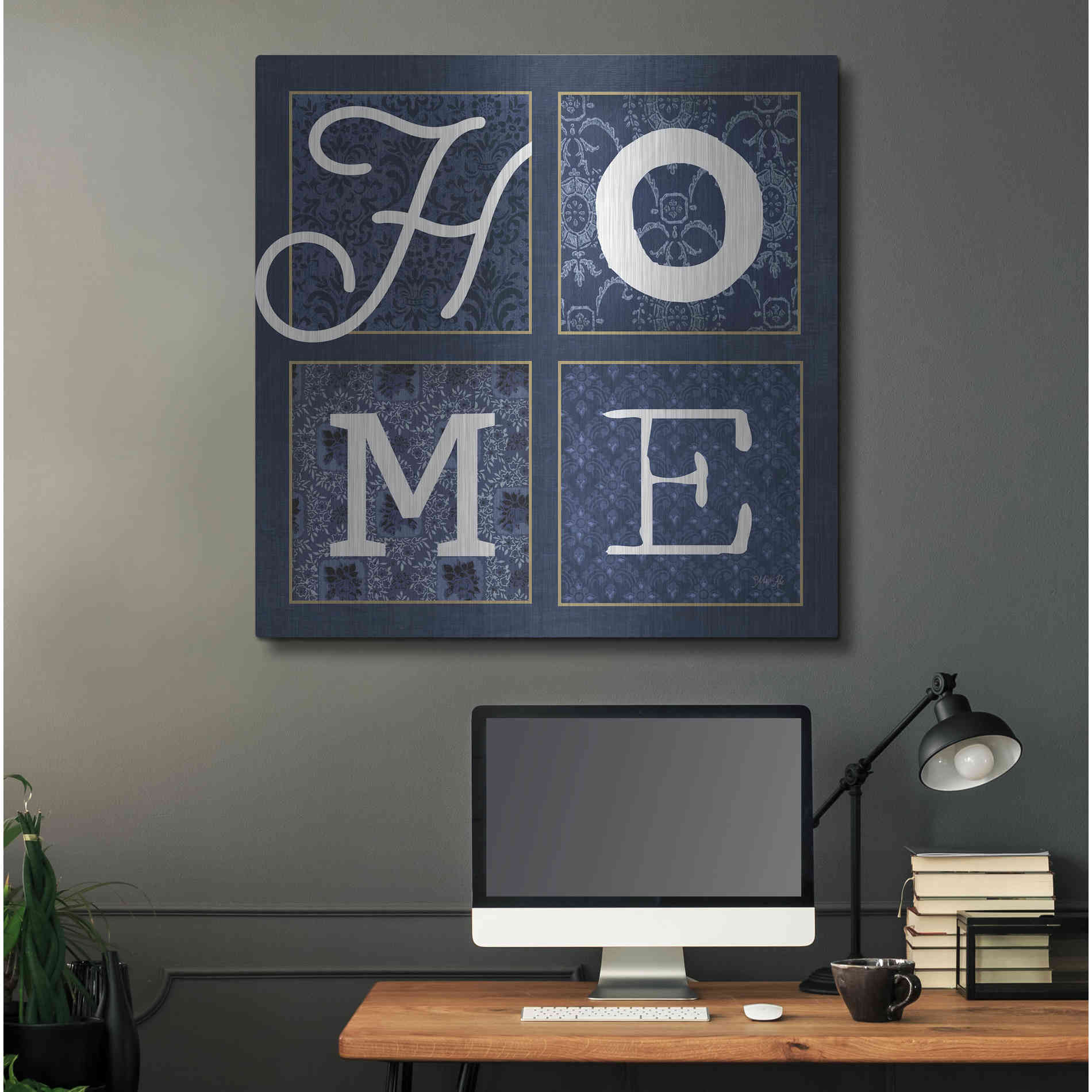 Luxe Metal Art 'HOME Squared' by Marla Rae, Metal Wall Art,36x36