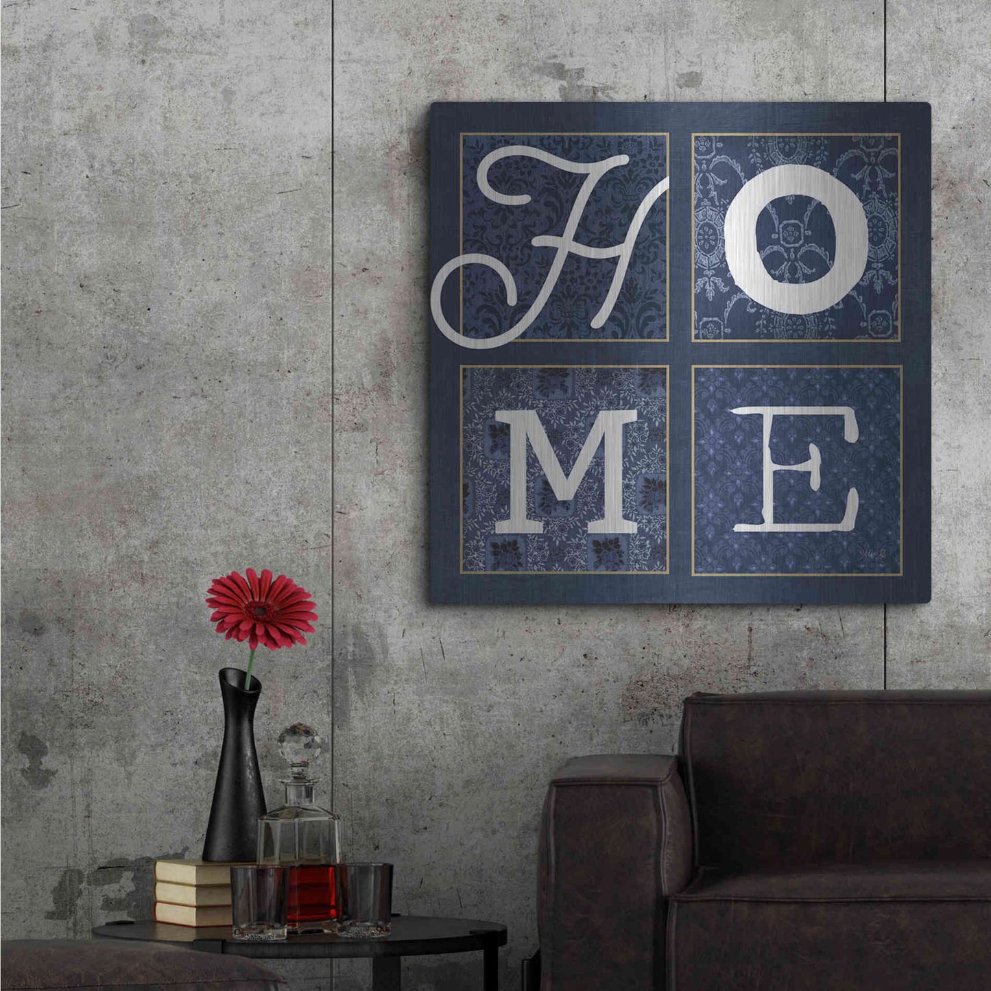 Luxe Metal Art 'HOME Squared' by Marla Rae, Metal Wall Art,36x36