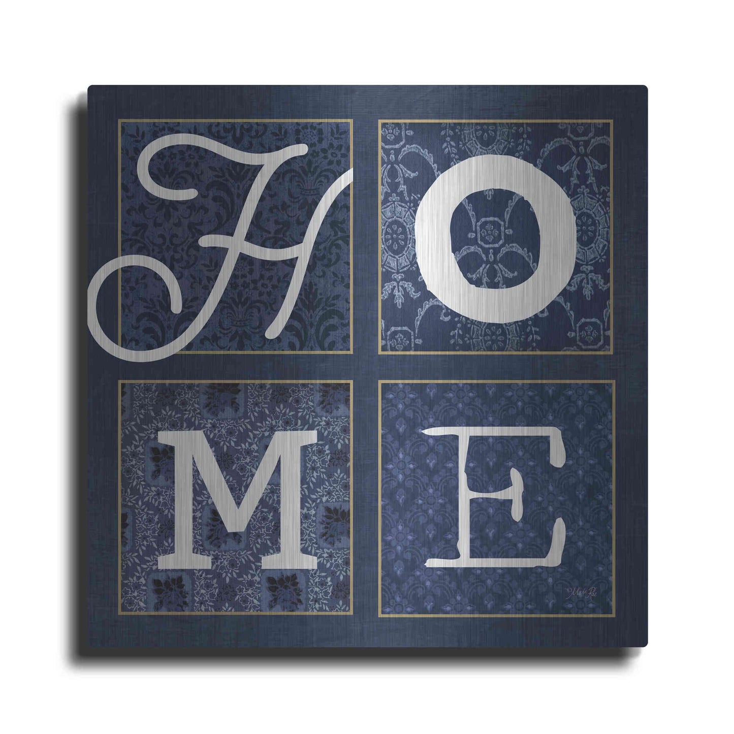 Luxe Metal Art 'HOME Squared' by Marla Rae, Metal Wall Art