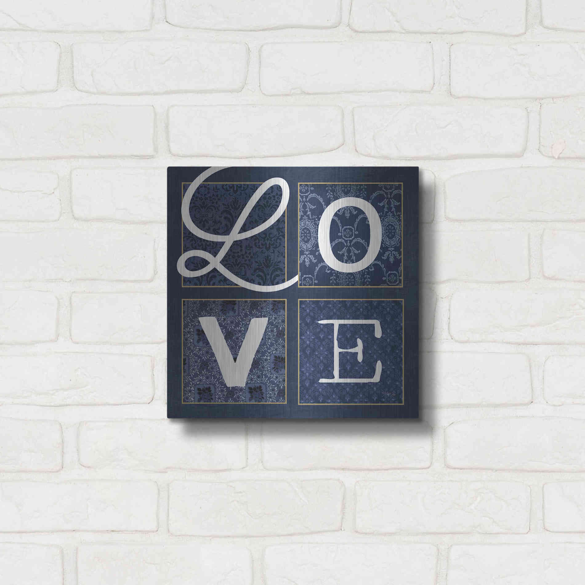 Luxe Metal Art 'LOVE Squared' by Marla Rae, Metal Wall Art,12x12