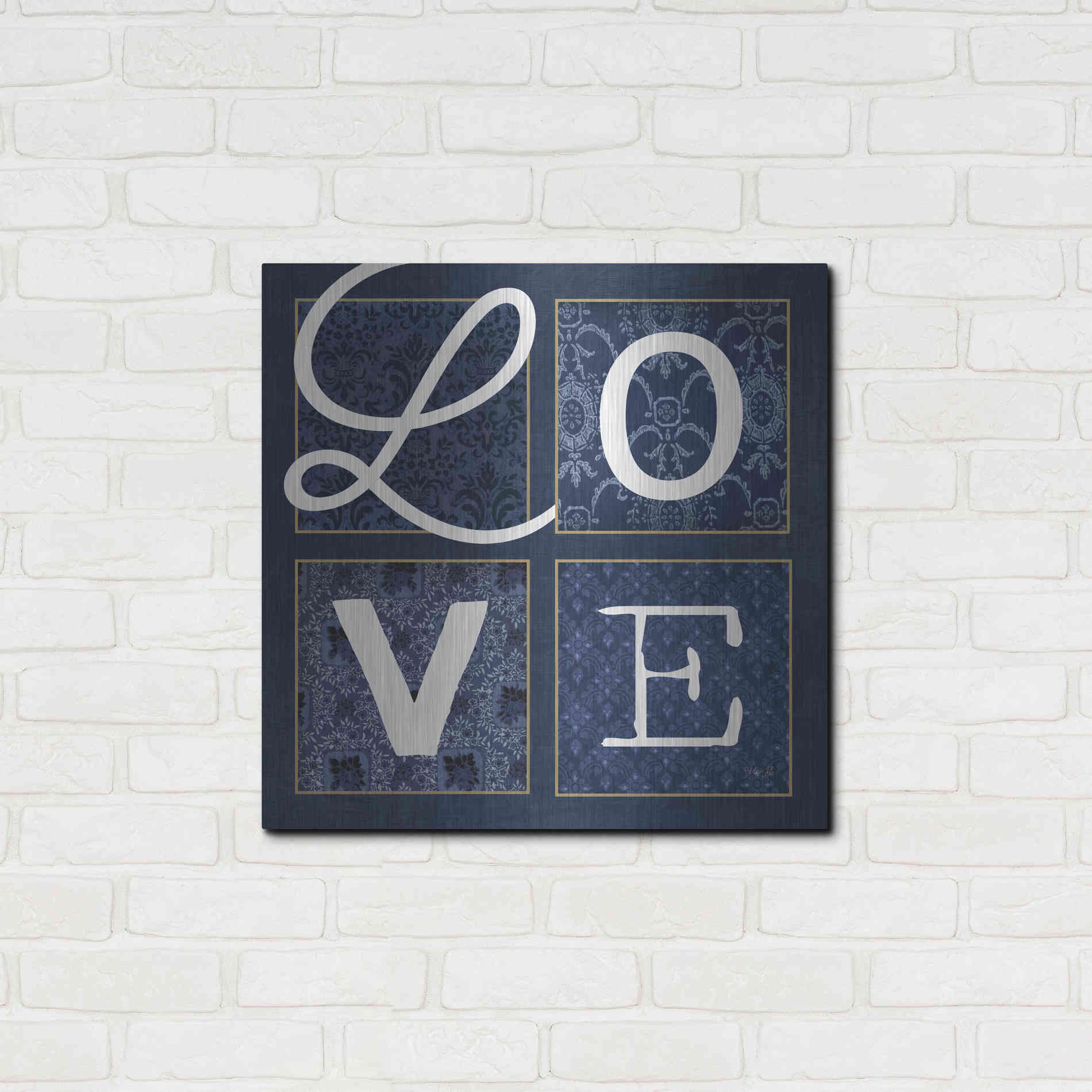 Luxe Metal Art 'LOVE Squared' by Marla Rae, Metal Wall Art,24x24