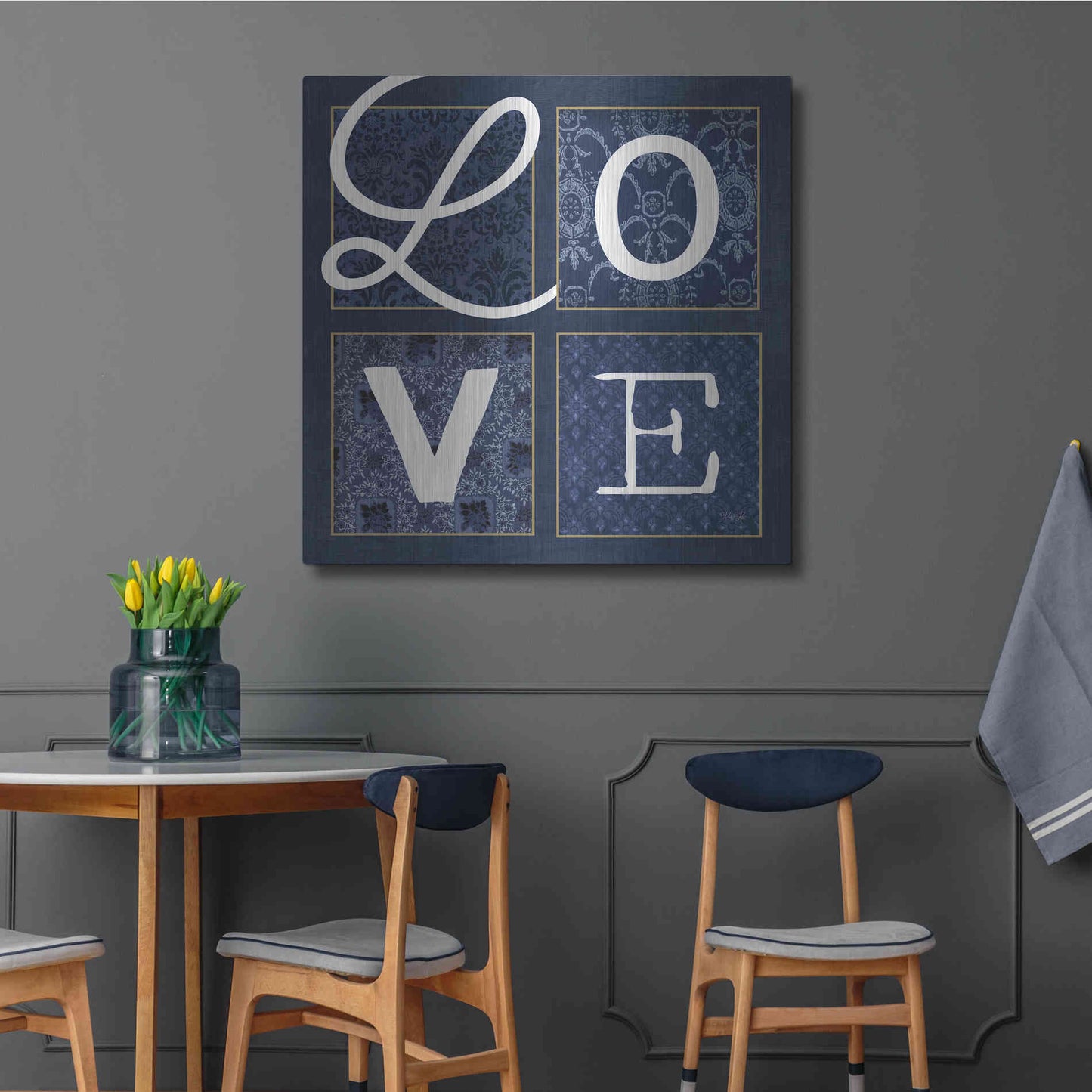 Luxe Metal Art 'LOVE Squared' by Marla Rae, Metal Wall Art,36x36