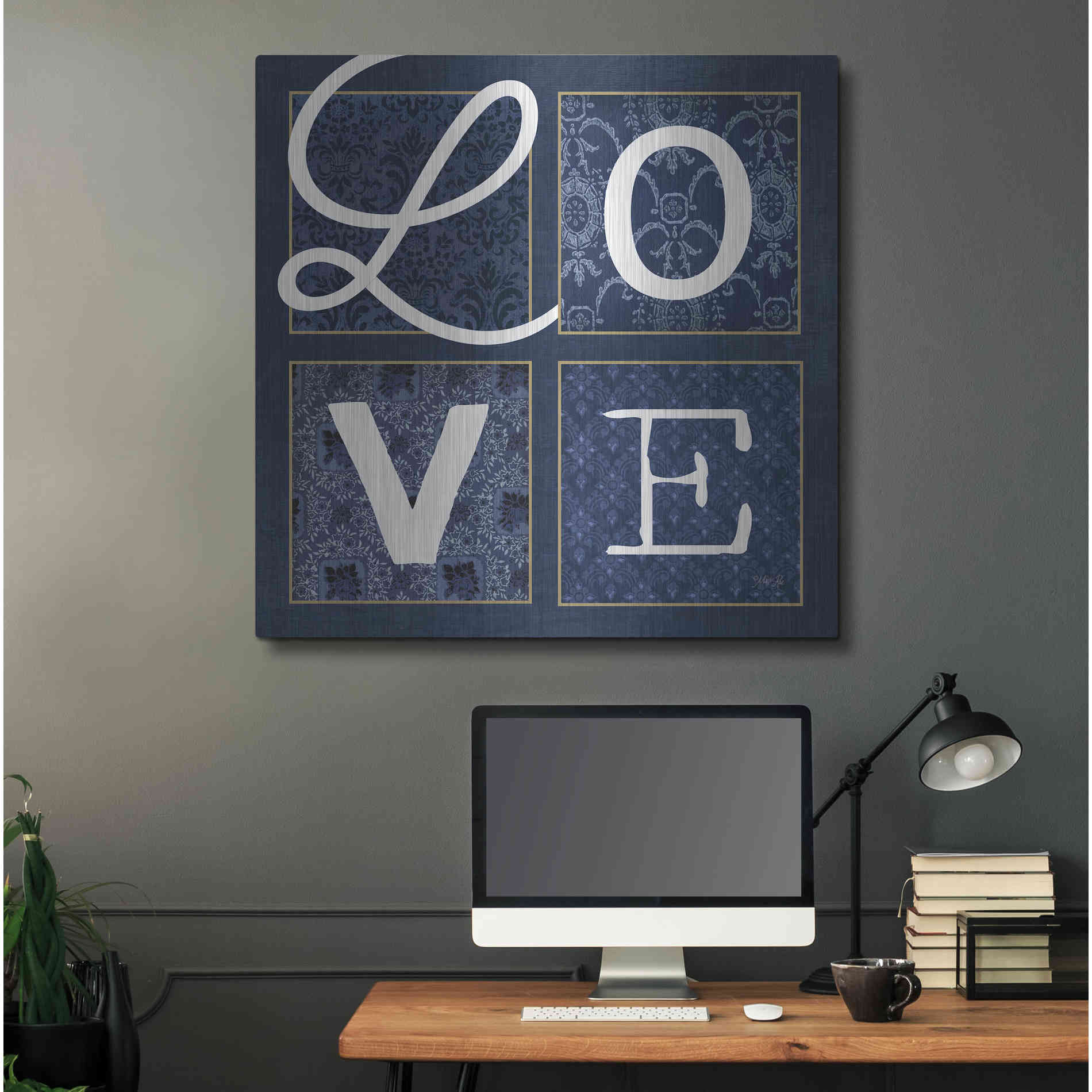 Luxe Metal Art 'LOVE Squared' by Marla Rae, Metal Wall Art,36x36
