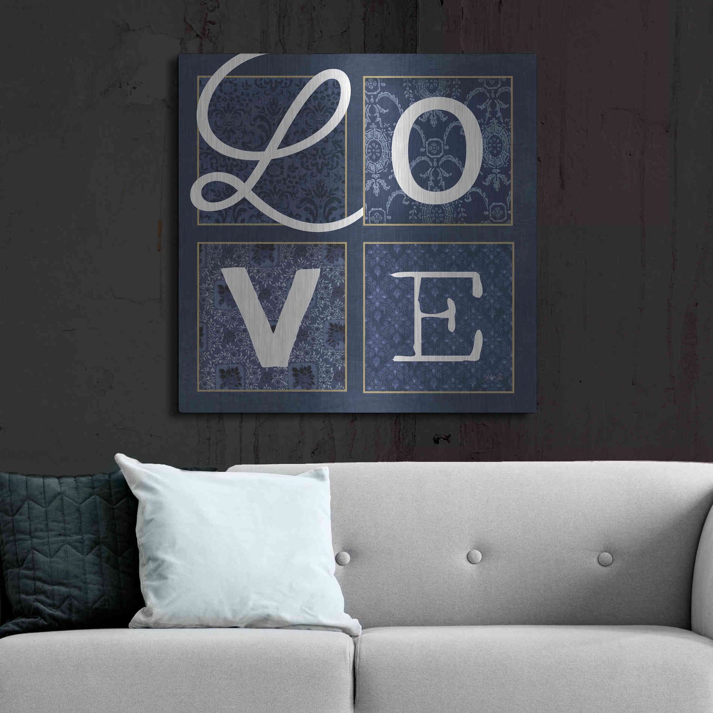 Luxe Metal Art 'LOVE Squared' by Marla Rae, Metal Wall Art,36x36