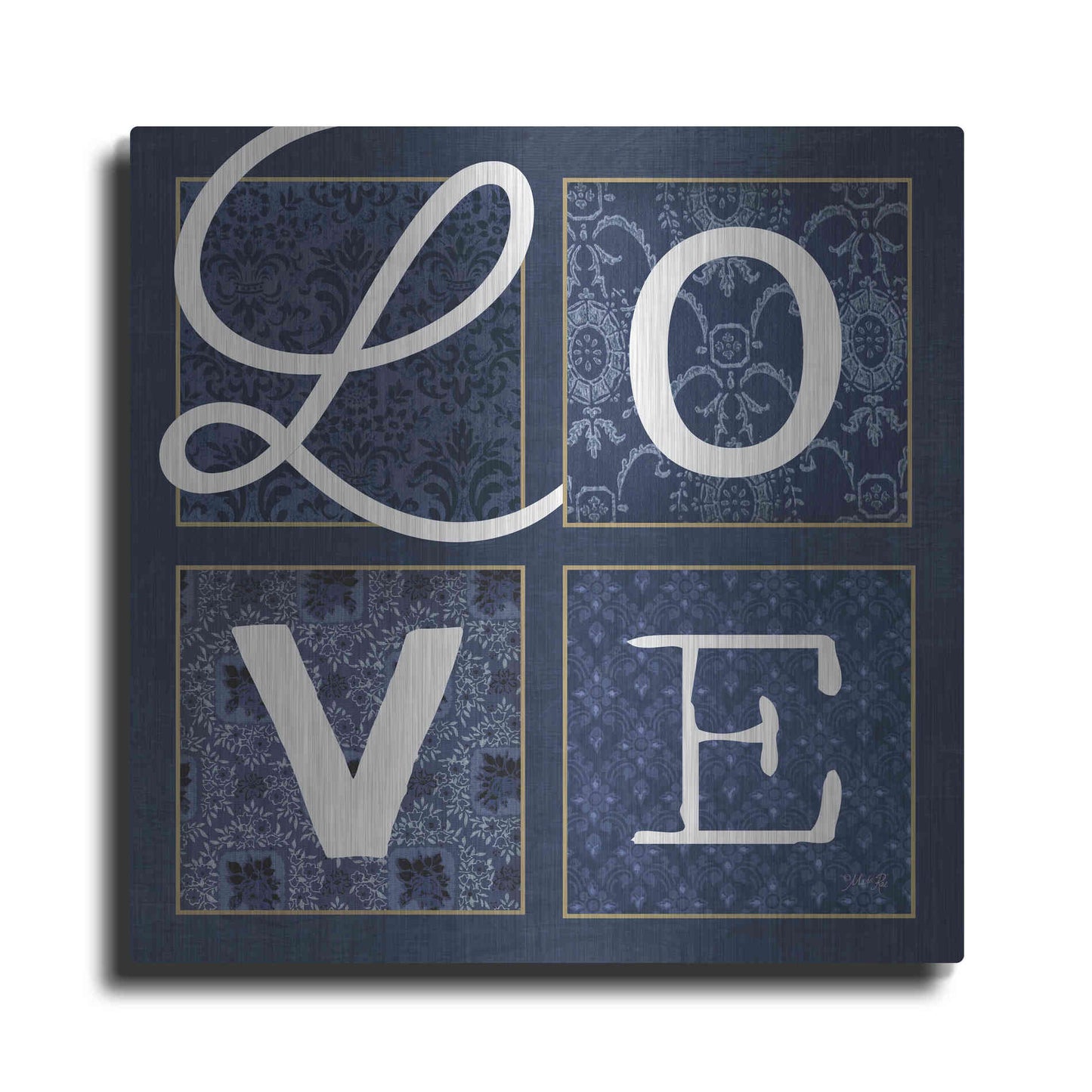 Luxe Metal Art 'LOVE Squared' by Marla Rae, Metal Wall Art