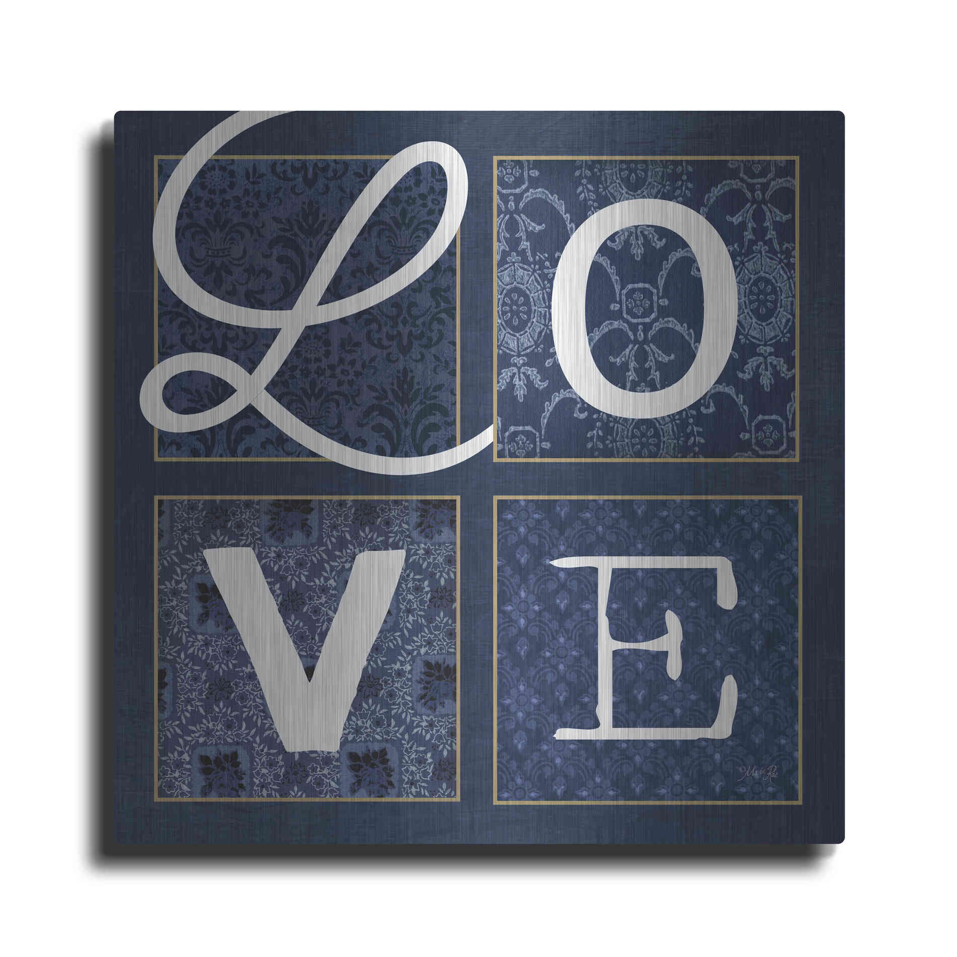 Luxe Metal Art 'LOVE Squared' by Marla Rae, Metal Wall Art