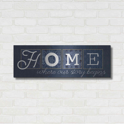 Luxe Metal Art 'Home Where Our Story Begins' by Marla Rae, Metal Wall Art,36x12