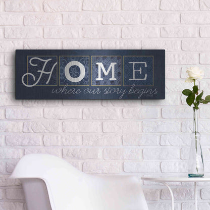 Luxe Metal Art 'Home Where Our Story Begins' by Marla Rae, Metal Wall Art,36x12
