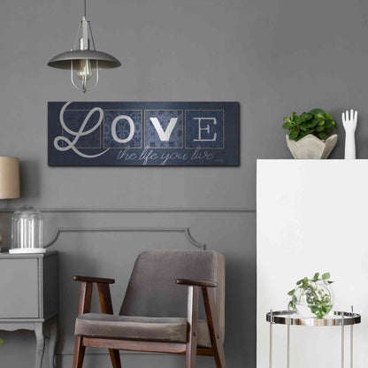 Luxe Metal Art 'Love the Life You Live' by Marla Rae, Metal Wall Art,36x12