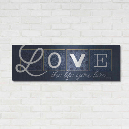 Luxe Metal Art 'Love the Life You Live' by Marla Rae, Metal Wall Art,48x16