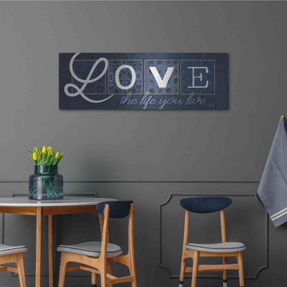 Luxe Metal Art 'Love the Life You Live' by Marla Rae, Metal Wall Art,48x16