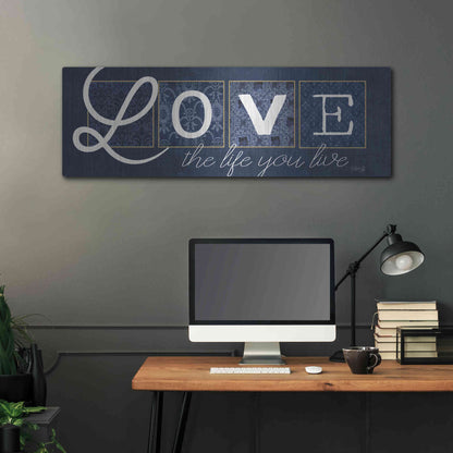 Luxe Metal Art 'Love the Life You Live' by Marla Rae, Metal Wall Art,48x16
