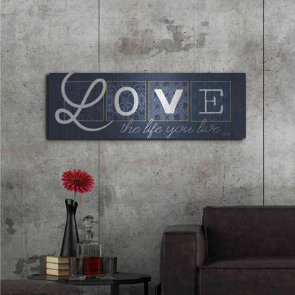 Luxe Metal Art 'Love the Life You Live' by Marla Rae, Metal Wall Art,48x16