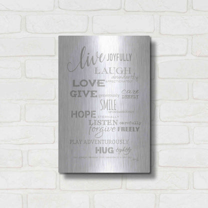 Luxe Metal Art 'Live Joyfully' by Marla Rae, Metal Wall Art,12x16