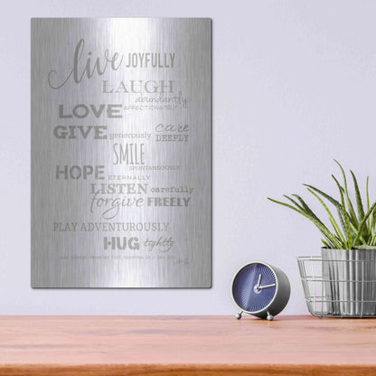 Luxe Metal Art 'Live Joyfully' by Marla Rae, Metal Wall Art,12x16