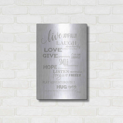 Luxe Metal Art 'Live Joyfully' by Marla Rae, Metal Wall Art,16x24