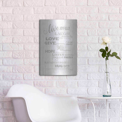 Luxe Metal Art 'Live Joyfully' by Marla Rae, Metal Wall Art,16x24