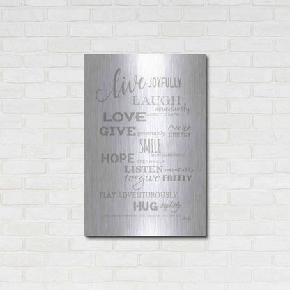 Luxe Metal Art 'Live Joyfully' by Marla Rae, Metal Wall Art,24x36