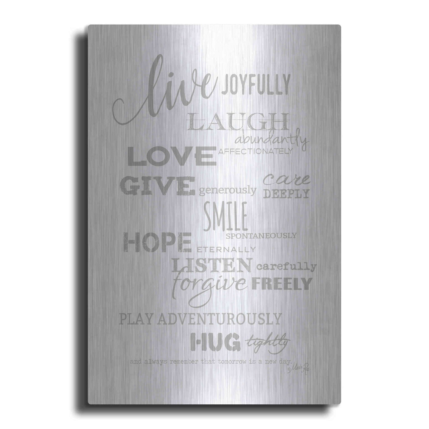 Luxe Metal Art 'Live Joyfully' by Marla Rae, Metal Wall Art