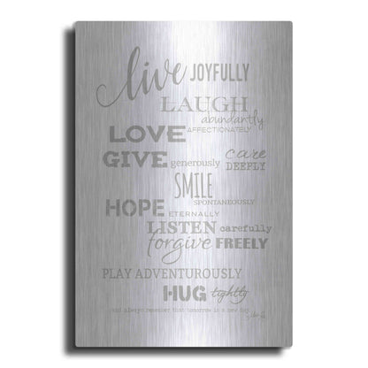 Luxe Metal Art 'Live Joyfully' by Marla Rae, Metal Wall Art