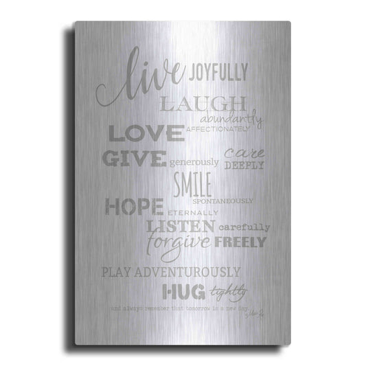 Luxe Metal Art 'Live Joyfully' by Marla Rae, Metal Wall Art