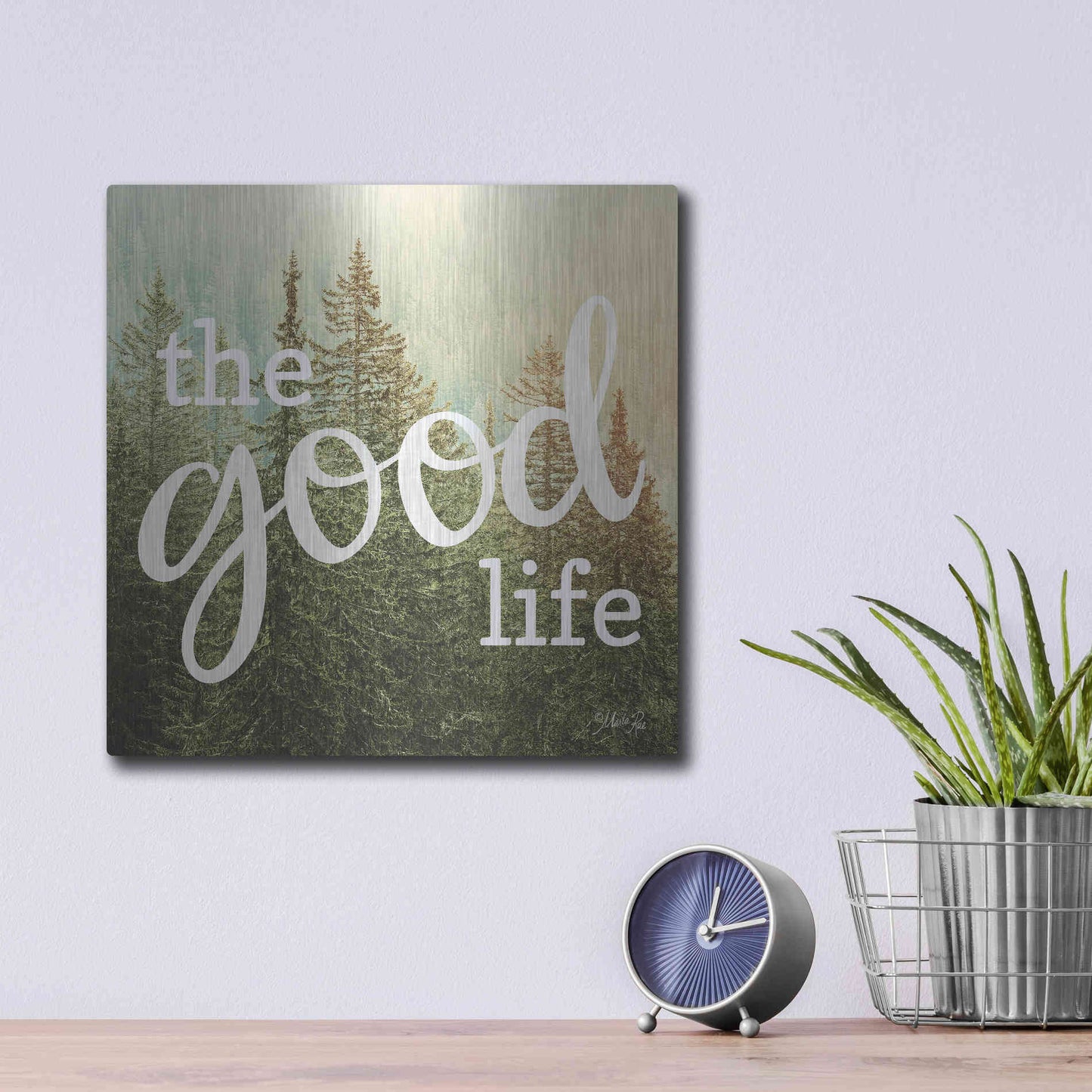 Luxe Metal Art 'The Good Life' by Marla Rae, Metal Wall Art,12x12