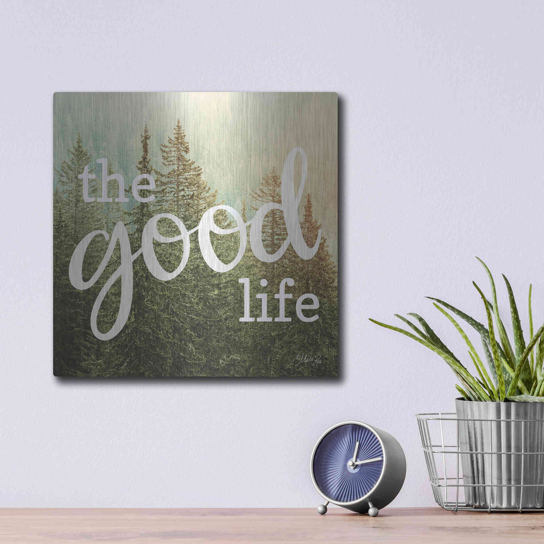 Luxe Metal Art 'The Good Life' by Marla Rae, Metal Wall Art,12x12