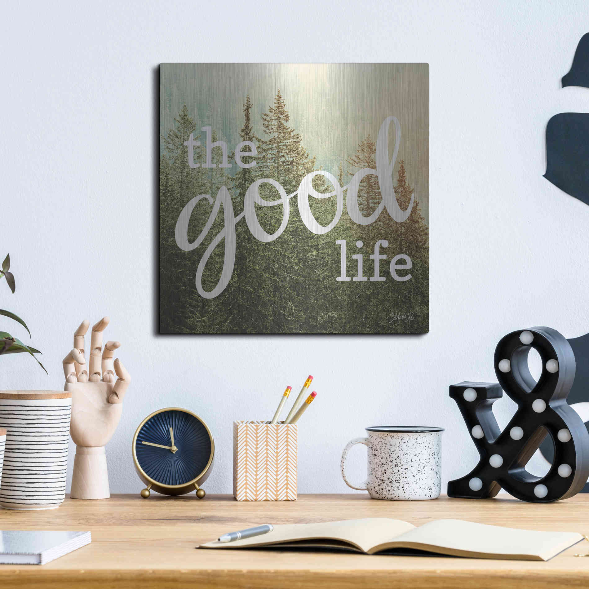 Luxe Metal Art 'The Good Life' by Marla Rae, Metal Wall Art,12x12