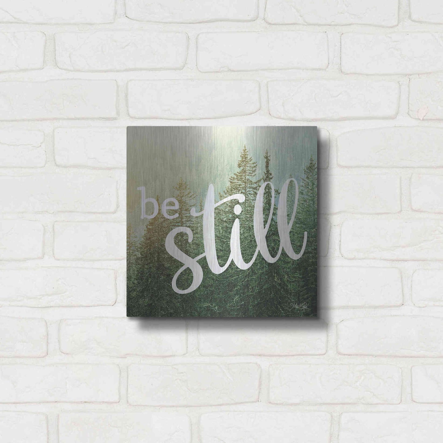 Luxe Metal Art 'Be Still' by Marla Rae, Metal Wall Art,12x12