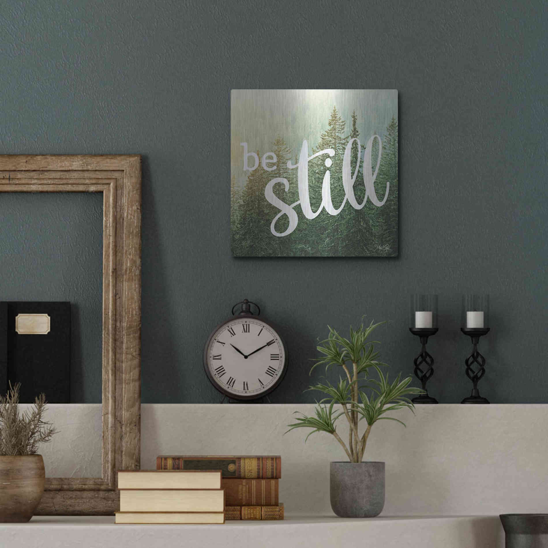 Luxe Metal Art 'Be Still' by Marla Rae, Metal Wall Art,12x12
