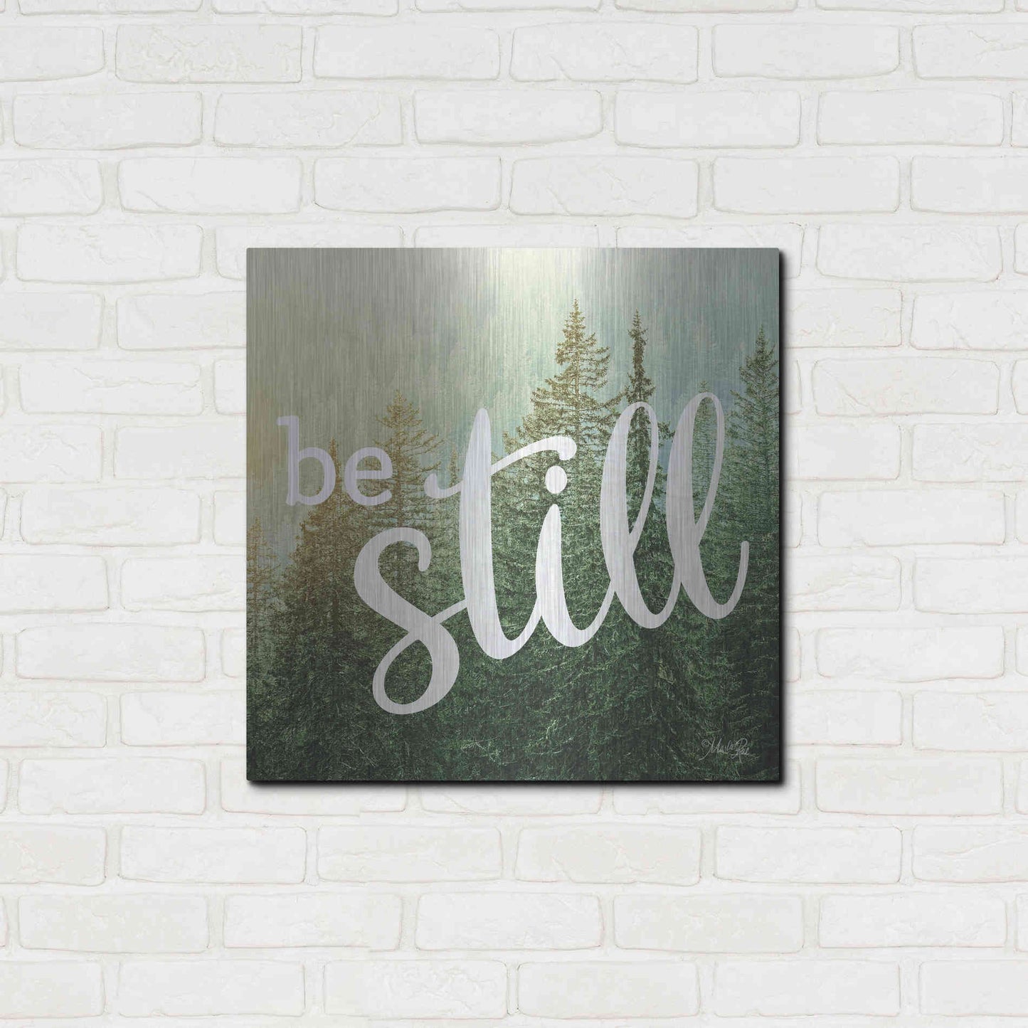 Luxe Metal Art 'Be Still' by Marla Rae, Metal Wall Art,24x24