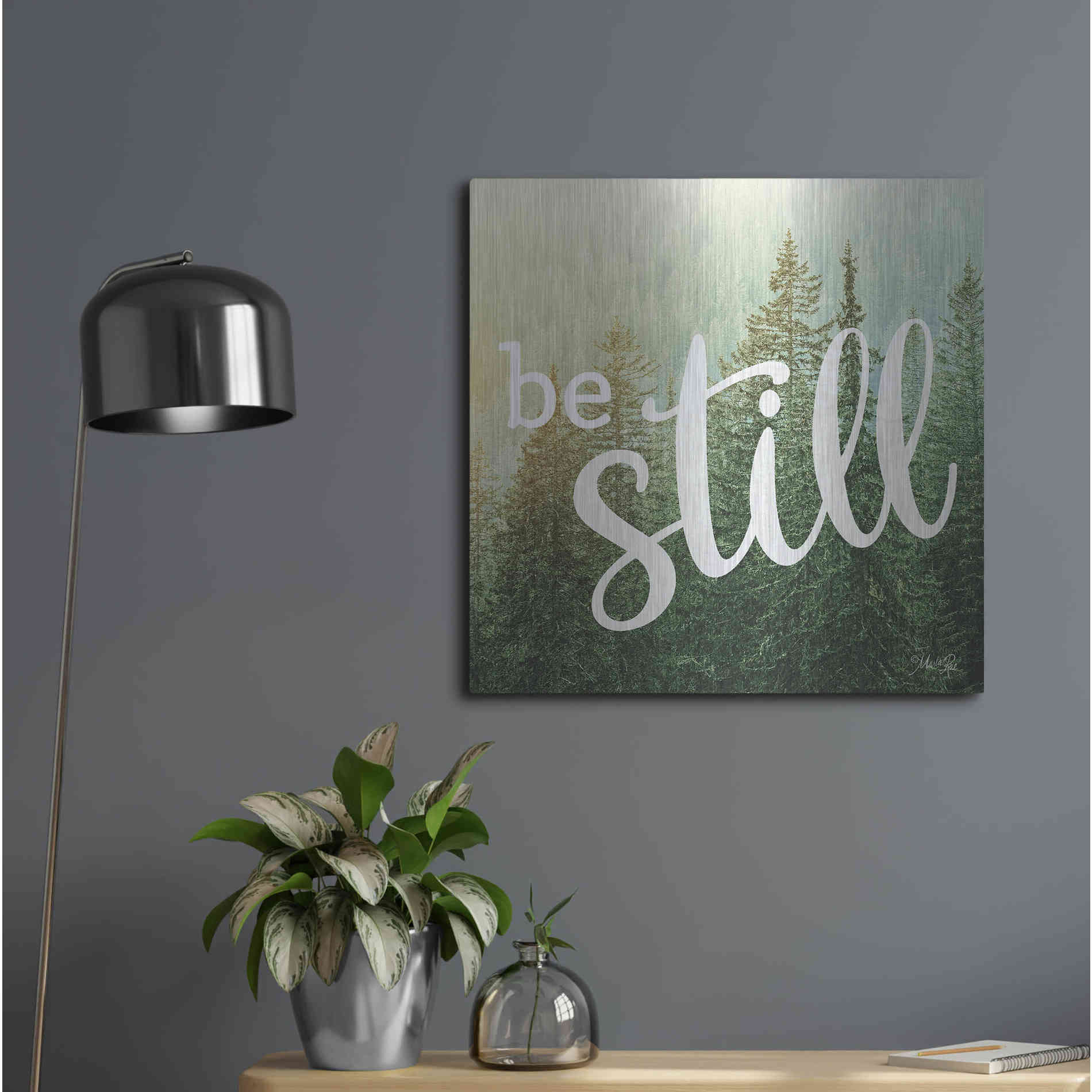 Luxe Metal Art 'Be Still' by Marla Rae, Metal Wall Art,24x24