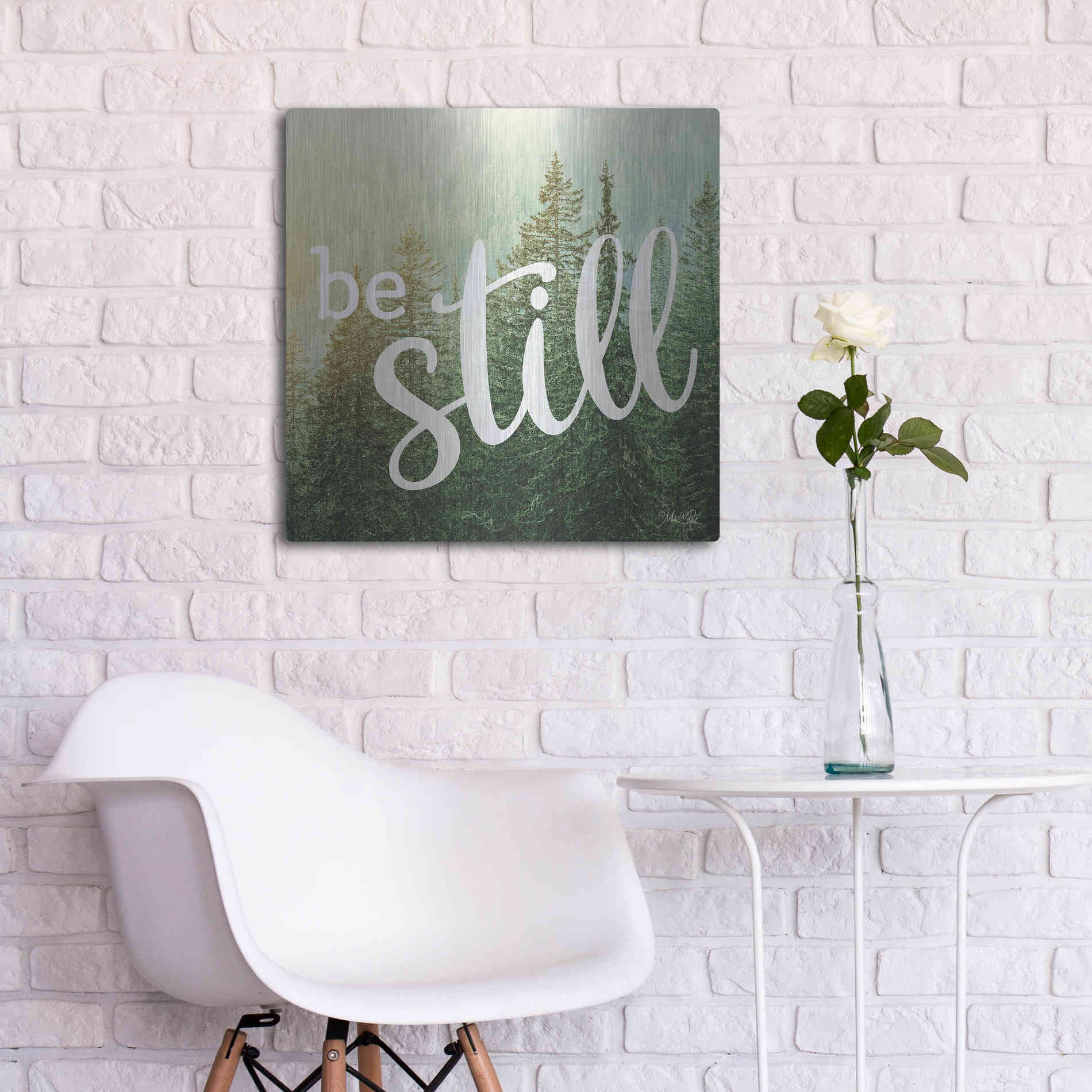 Luxe Metal Art 'Be Still' by Marla Rae, Metal Wall Art,24x24