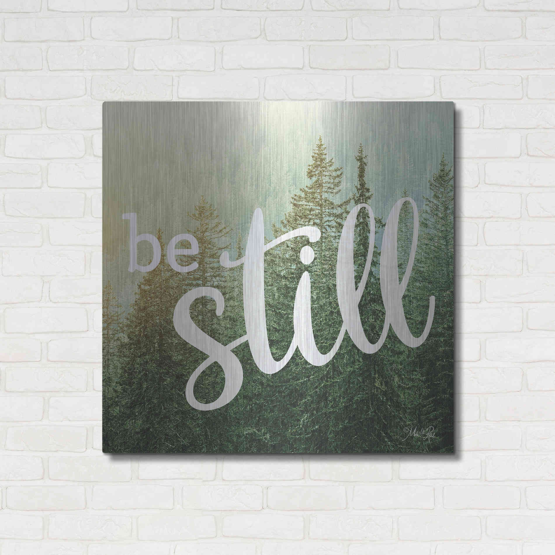 Luxe Metal Art 'Be Still' by Marla Rae, Metal Wall Art,36x36