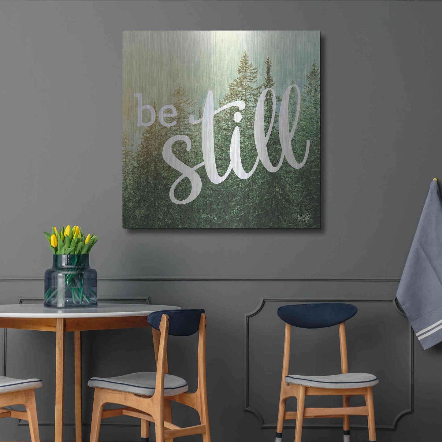 Luxe Metal Art 'Be Still' by Marla Rae, Metal Wall Art,36x36