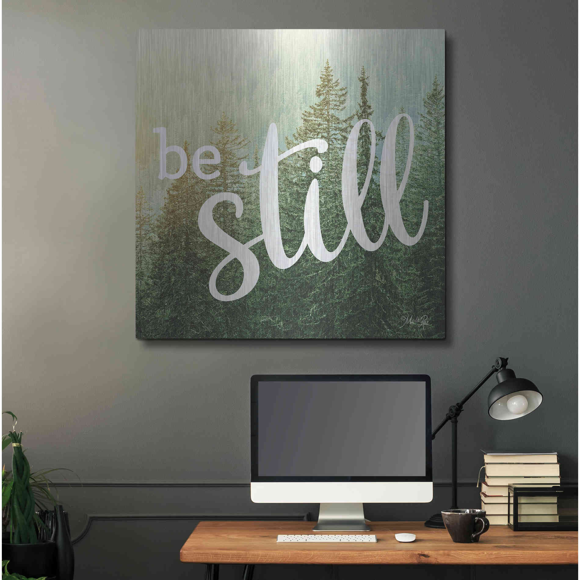 Luxe Metal Art 'Be Still' by Marla Rae, Metal Wall Art,36x36