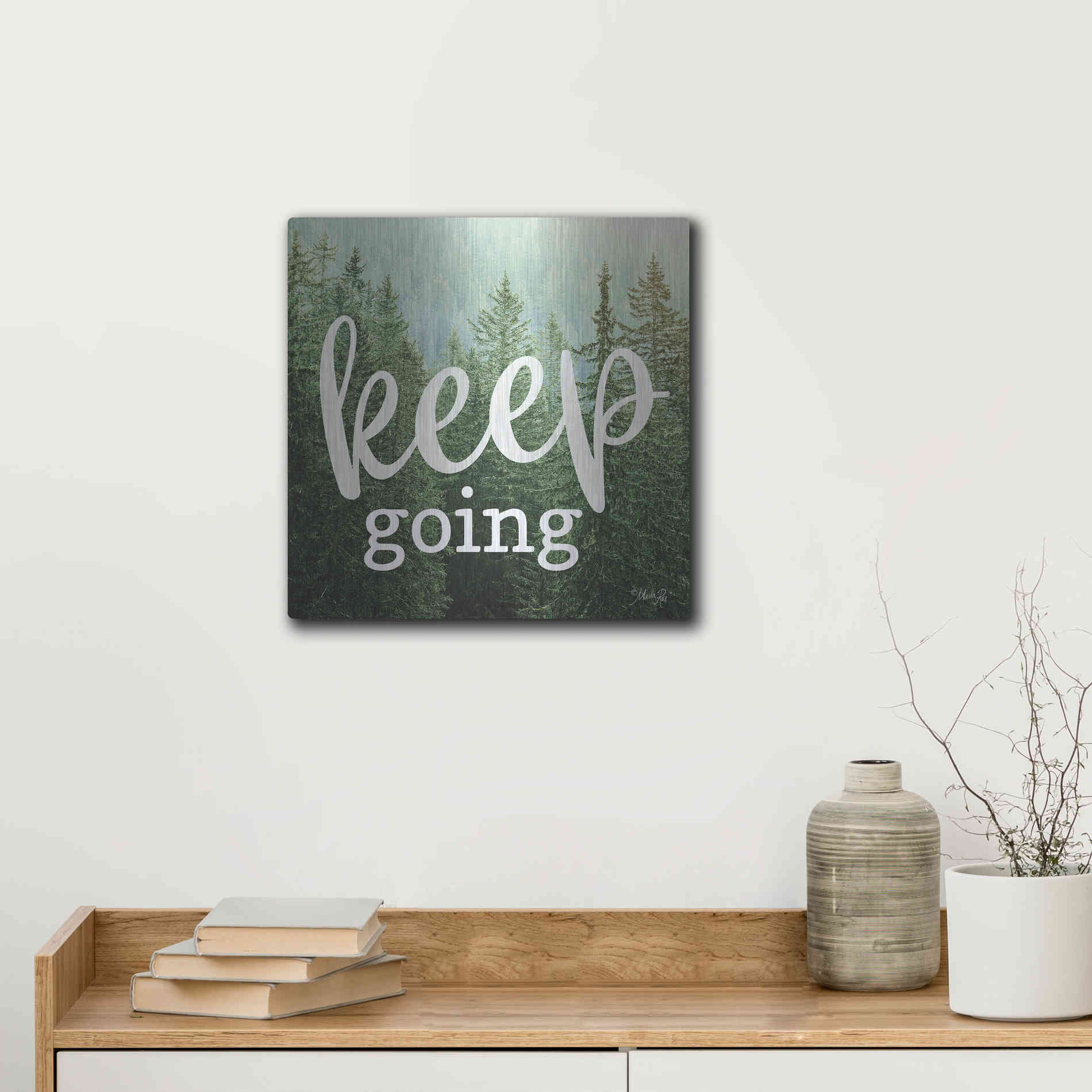 Luxe Metal Art 'Keep Going' by Marla Rae, Metal Wall Art,12x12