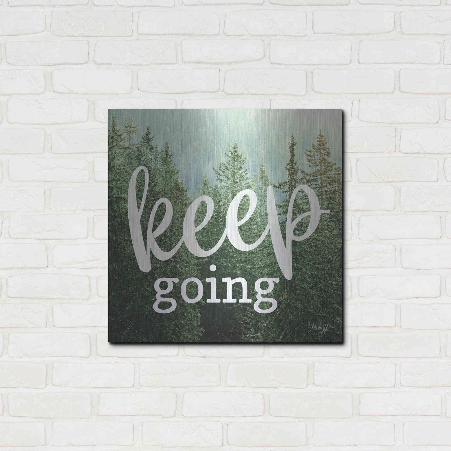 Luxe Metal Art 'Keep Going' by Marla Rae, Metal Wall Art,24x24