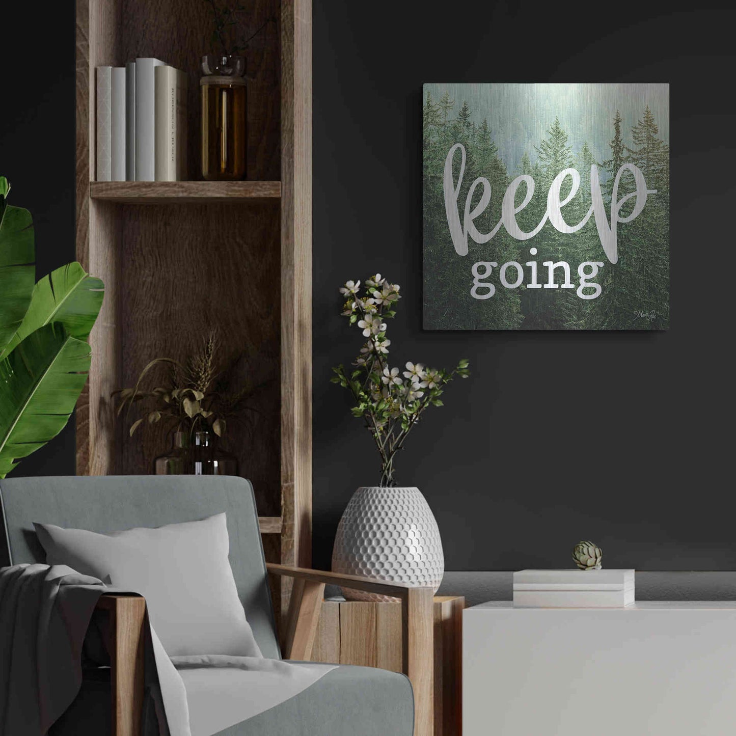 Luxe Metal Art 'Keep Going' by Marla Rae, Metal Wall Art,24x24