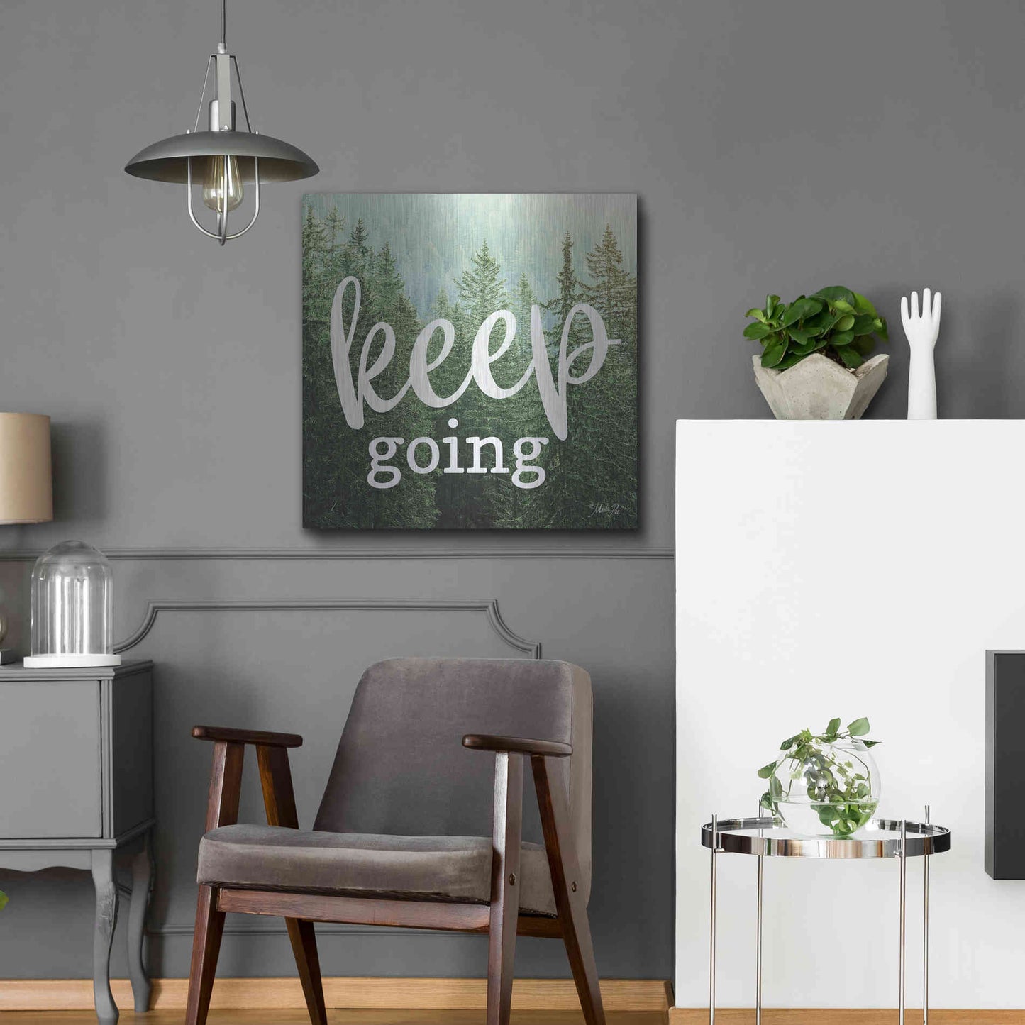 Luxe Metal Art 'Keep Going' by Marla Rae, Metal Wall Art,24x24