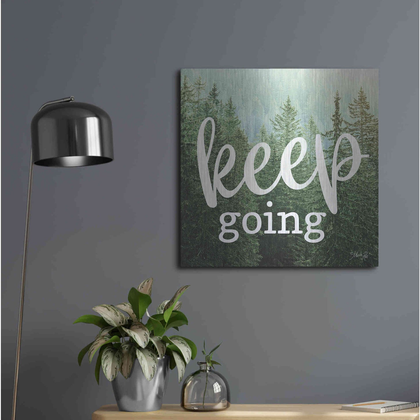 Luxe Metal Art 'Keep Going' by Marla Rae, Metal Wall Art,24x24