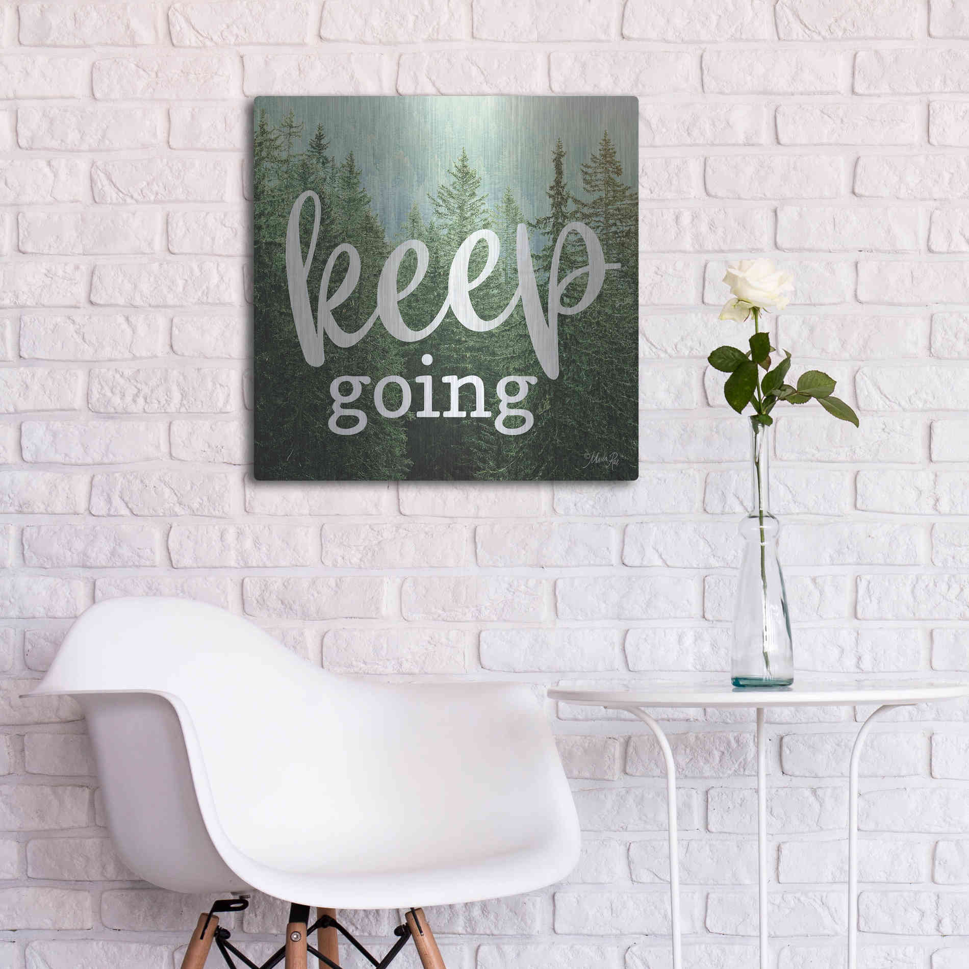 Luxe Metal Art 'Keep Going' by Marla Rae, Metal Wall Art,24x24
