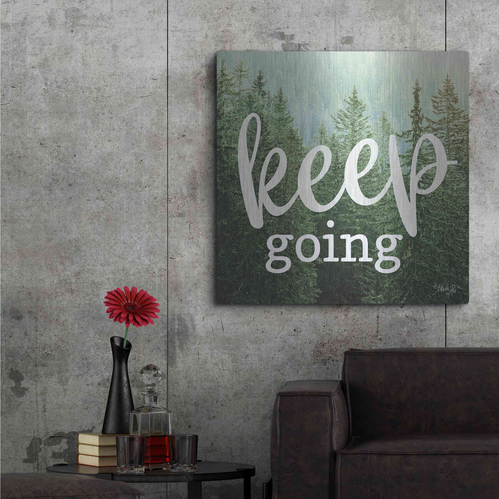 Luxe Metal Art 'Keep Going' by Marla Rae, Metal Wall Art,36x36