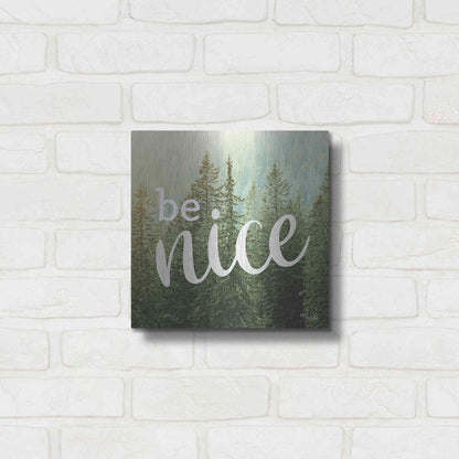 Luxe Metal Art 'Be Nice' by Marla Rae, Metal Wall Art,12x12