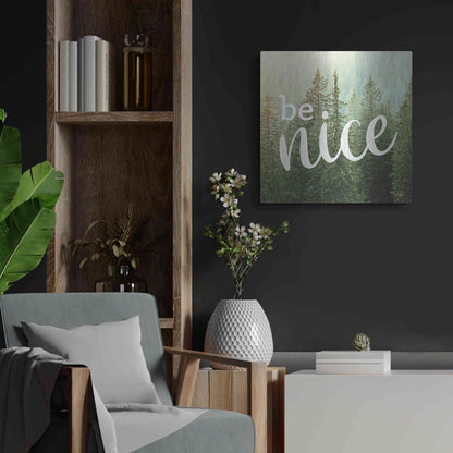 Luxe Metal Art 'Be Nice' by Marla Rae, Metal Wall Art,24x24